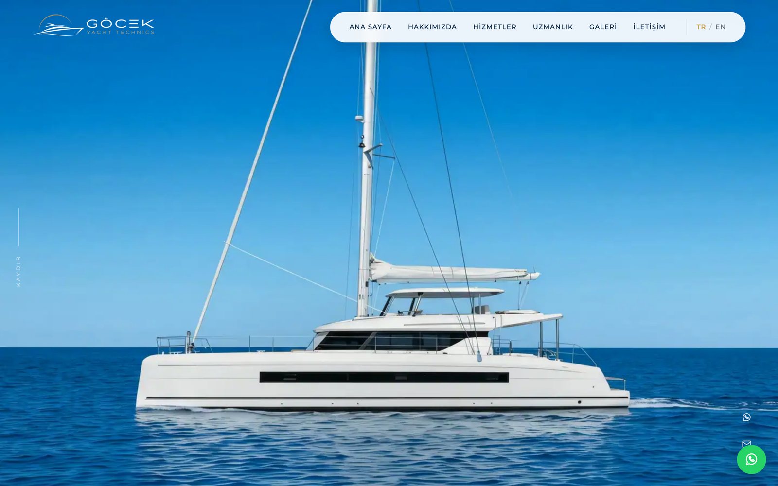 Göcek Yacht Technics web sitesinin ekran görüntüsü
